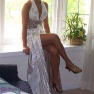 Cream/coffee color prom dress